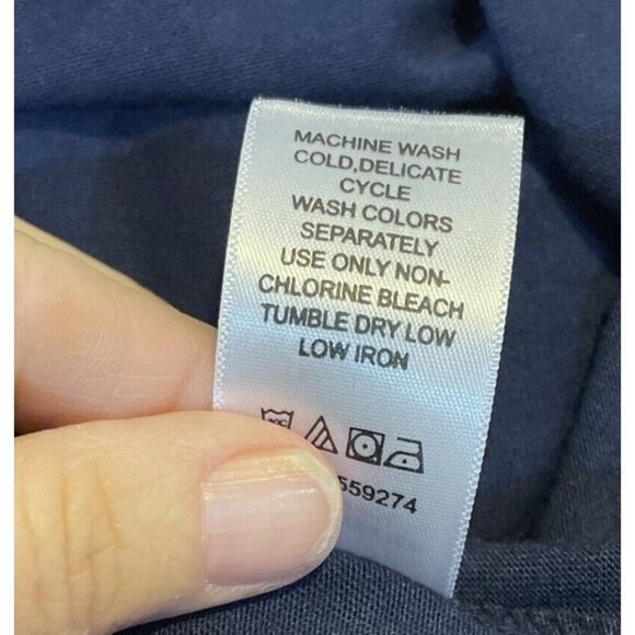 Woman Within Medium 14/16 Maxi Dress Blue Embroidered Floral Boho Cottage Travel - Picture 9 of 10